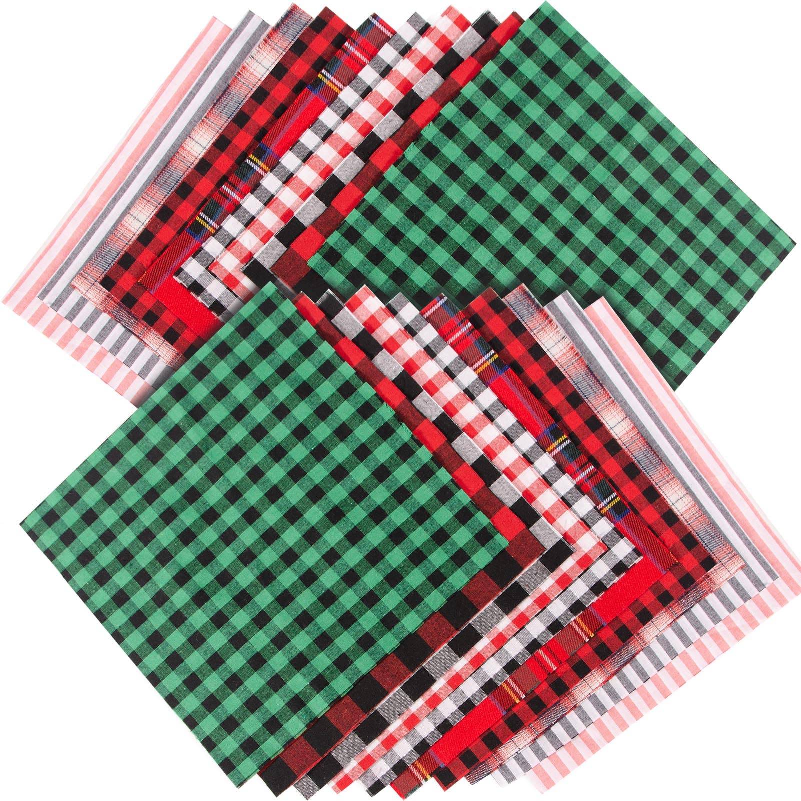 Julrutigt Tyg Kontrollerat Gingham Buffelrutigt Tyg för Sömnad DIY Hem Julkalas Festival Dekoration