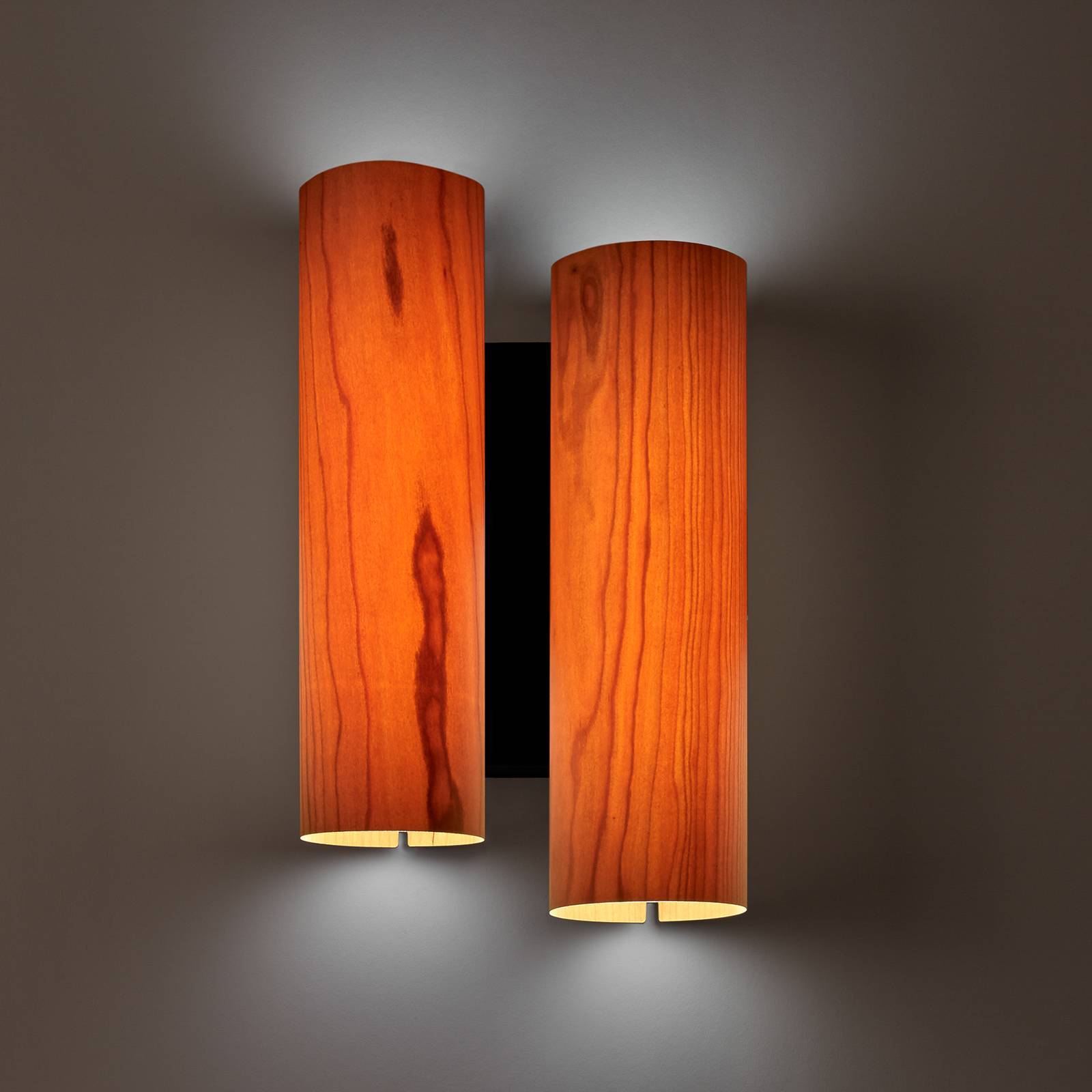 LZF LAMPS Designer væglampe Black Note, dæmpbar, Mørkt træ, Stue/spisestue, Træ, Design