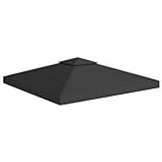 vidaXL Paviljongtak med ventilering 310 g/m² 3x3 m svart