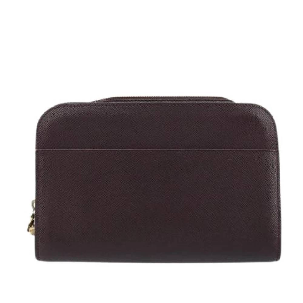 Louis Vuitton Vintage Pre-owned Vintage Taiga Læder Clutch - Vintage - Dame - Brun - ONE SIZE - Læder