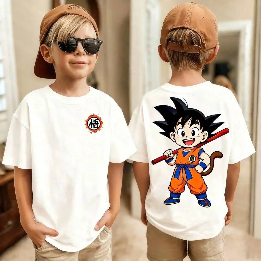Summer children's cotton T-shirt - Dragon Ball Goku anime T-shirt-Latest model soft and smooth boys' or girls' baby-friendly top