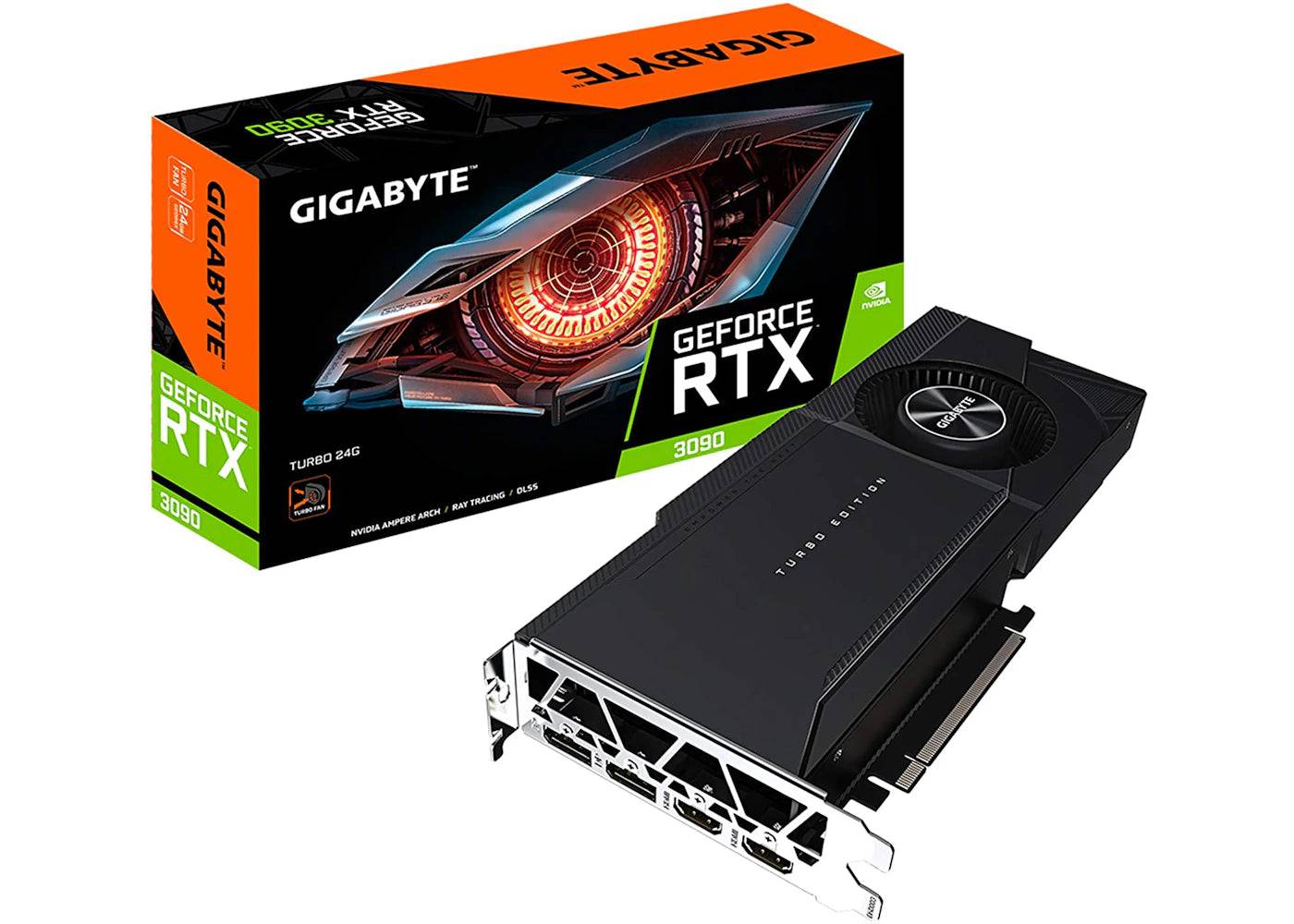 NVIDIA GIGABYTE GeForce RTX 3090 TURBO 24G Graphics Card (GV-N3090TURBO-24GD) - One Size (One Size)