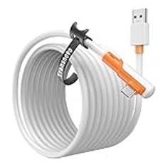 TRANSNOVO Link-kabel 5M, VR-headset Kompatibel med Meta Quest 3S/3/2/Pro/Pico 4, Långt kabeltillbehör för PC/Steam VR-spel, USB 3.2 A till Typ-C Hög hastighet PC Dataöverföringskabel