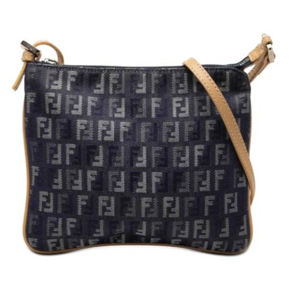 Fendi Vintage Pre-owned Denim Crossbody Taske - Vintage - Dame - Blå - ONE SIZE - Denim