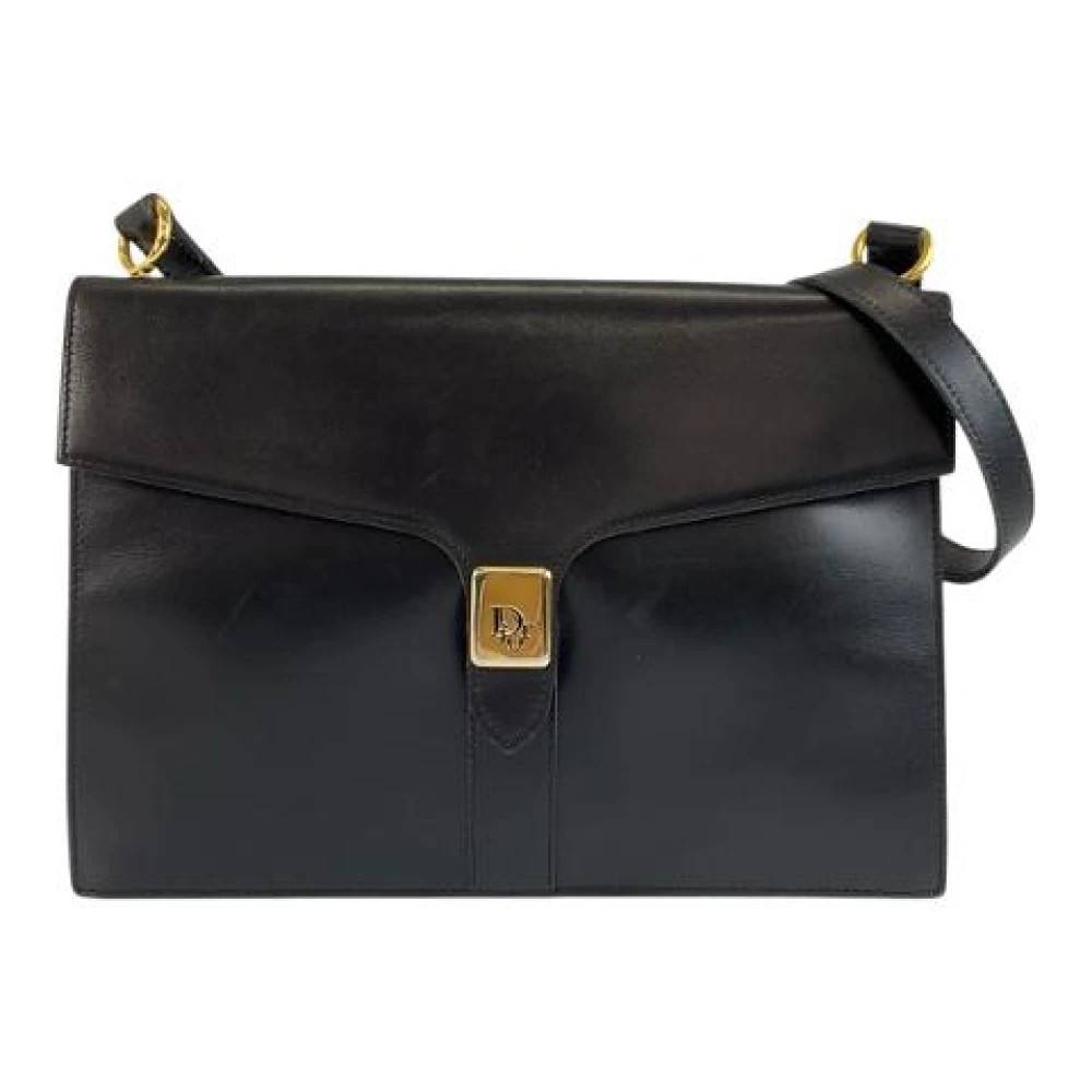 Dior Vintage Pre-owned Læder Skuldertaske - Vintage - Dame - Sort - ONE SIZE - Uld