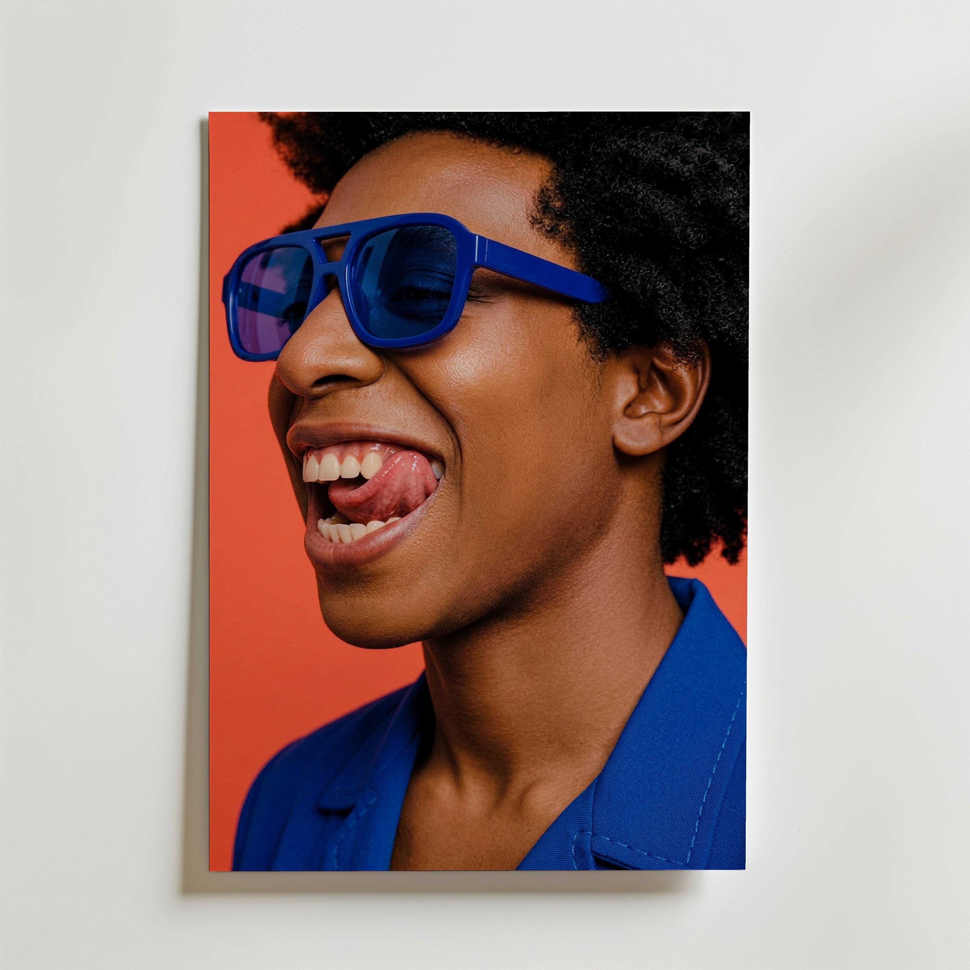 Electric Blue Poster - Premium Canvas 21x30 cm