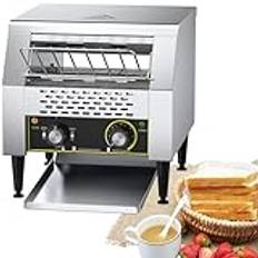 Kommersiell Brödrost Kommersiell Brödrost 600 skivor/timme Transportband Restaurang Brödrost För Bun Bagel Bröd Rostfritt Stål Restaurang Brödrost (Silver 2800W)