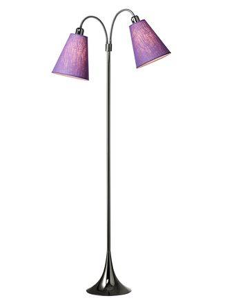 Fodgænger Gulvlampe - Sort Forkromet - Lilla - Nielsen Light