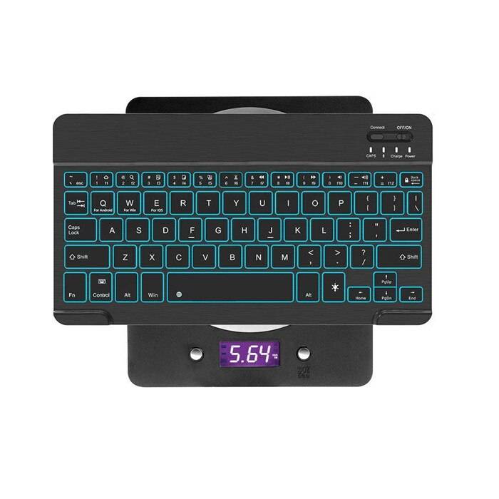 Ultratunn aluminium trådlöst bluetooth spanskt tangentbord för ios android tablet pc windows för ipad bluetooth spanskt teclado - 7- tum-eng-bakgrundsbelyst