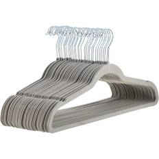 Velour Bøjler, Grå, Pakke med 10