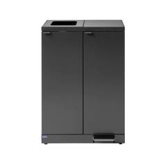 Kraftig indendørs affaldsbeholder 974 med fodpedal/åbent indkast 2x65 Liter