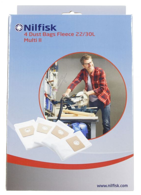 Nilfisk Multi 22 støvsugerposer. 30 liters poser. 107417195.
