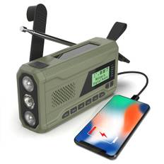 Bärbar DAB/FM-radio 4000mAh Dynamo Solradio Solvradio Överlevnads Solradio DAB Radio USB-laddare med Nödlarm Väckarklocka