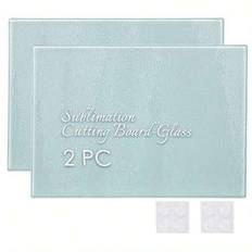 7,87x11,02 tums skärbräda i glas, sublimeringsblank, reptålig, värmebeständig, texturerat mönster, anpassningsbar present, lämplig för matlagning - pe - Babyblå (2 st/20X28 CM,1 PC / 20X28 CM,1 st/28x30 cm,1 st/28,5 x 39 cm)