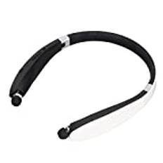 Trådlösa Bluetooth-hörlurar Hörlurar med Halsband med Infällbara Hörsnäckor, Bärväska, Stereoljusreducerande Headset för Träning, Löpning, Bilkörning.(Vit)