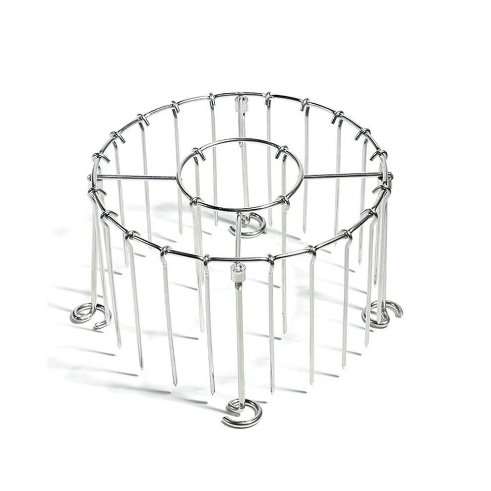 Air Fryer Grill Skewer Rack, Stainless Steel BBQ Kabob Set, 24Vertical Meat Skewers with Round Hanging