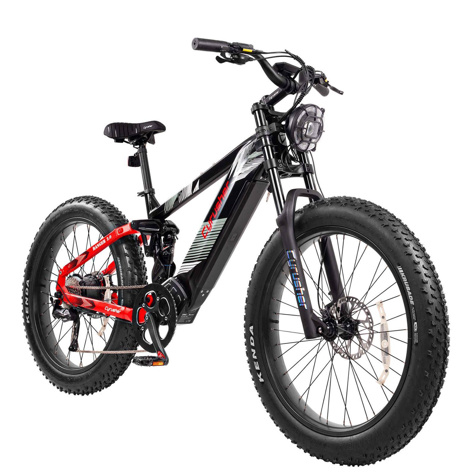 Cyrusher Ranger 2.0 Adult City Electric Bicycle 1500W Motor 52V20AH Battery Off-Road Electric Bike 26 Inch Fat Tires Mountain e-Bike