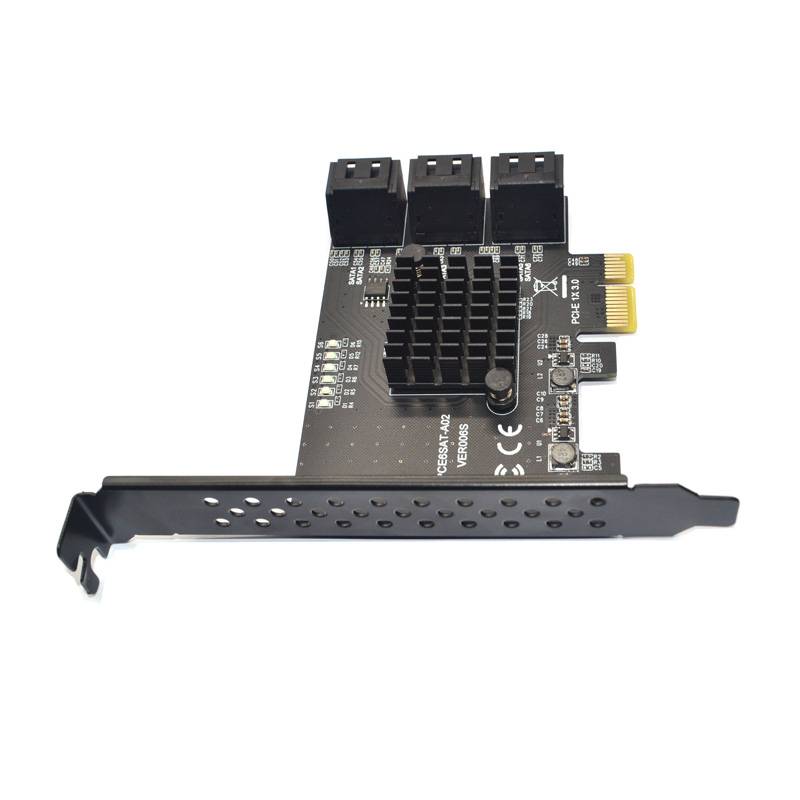 6 Ports ASM1166 Chips PCIE to SATA Card PCI Express Expansion Card SATA 3 PCI-E x1 SATA Controller Multiplier for 2.5" Hard Disk