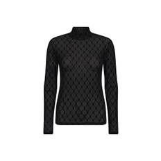 Hype The Detail Mesh Logo Turtleneck Bluse – Sort