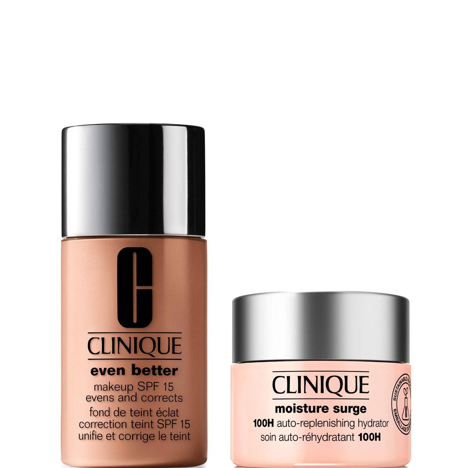 Clinique Even Better Vitamin Makeup Foundation & Moisture Surge 100H Hydrator Moisturiser Bundle (Various Shades) - CN 74 BEIGE