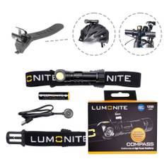 Cykelhjälmslampa LUMONITE Compass - 1250 lm / Laddbar