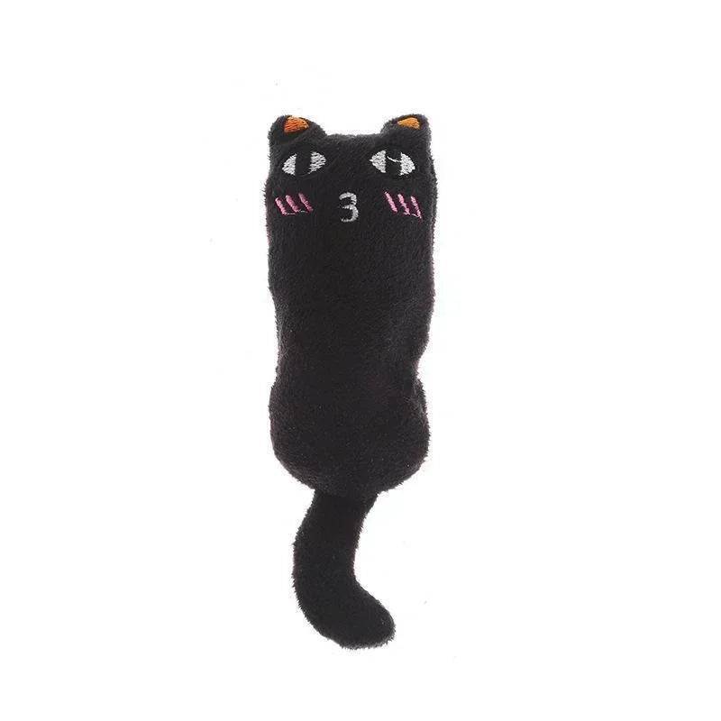 Catnip Plush Thumb Pillow Cat Toy – Soft Interactive Toy for Cats & Kittens - Black