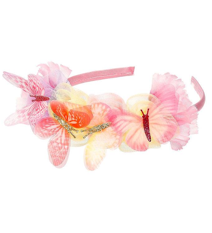 Souza Maskeradkläder - Fe-Diadem - Lilyanne - Rosa/Fjärilar - Souza - One Size - Håraccessoarer