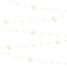 Metallic Creme Perleguirlande 6,5 m – Perfekt til elegant festpynt