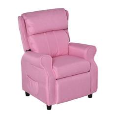 Barnfåtölj justerbar med fotstöd rosa
