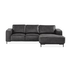 EMRIK 2-sits Soffa med Divan Höger Bonded Leather - Skinnsoffor