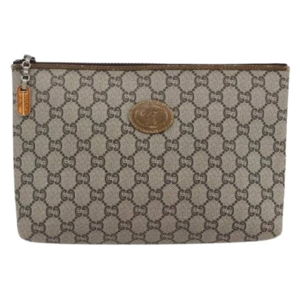 Gucci Vintage Pre-owned Canvas Clutch - Vintage - Dame - Beige - ONE SIZE -