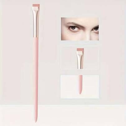 1 st rosa platt vinklad eyelinerborste | ABS-plast, parfymfritt sminkverktyg, nylonborst, lämplig för normal hud - Multifärgad