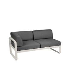 Fermob Bellevie Corner modulsoffa 2-sits clay grey, graphite grey dyna, vänster