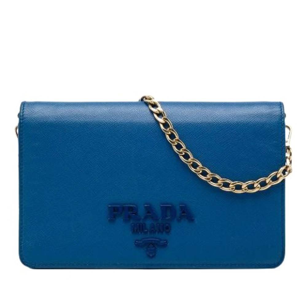 Prada Vintage Pre-owned Vintage Crossbody Bag - Vintage - Dame - Blå - ONE SIZE - Uld