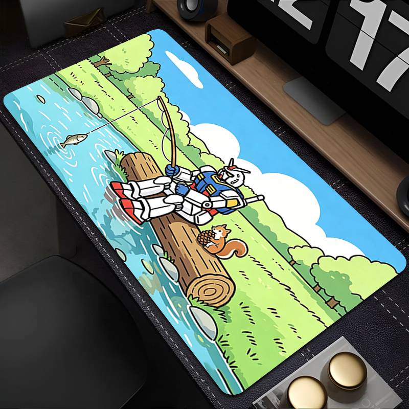 Computer Mouse Pad Gamer Mouse Pad Anime Keyboard Mouse Large Gaming Mousepad Mechanical Warrior Gundam Rubber Extended Desk mat