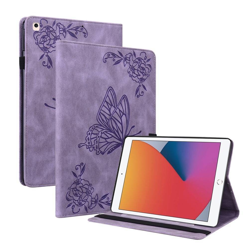 Läderfodral Fjärilar Apple iPad 10.2 8th Gen (2020) Lila