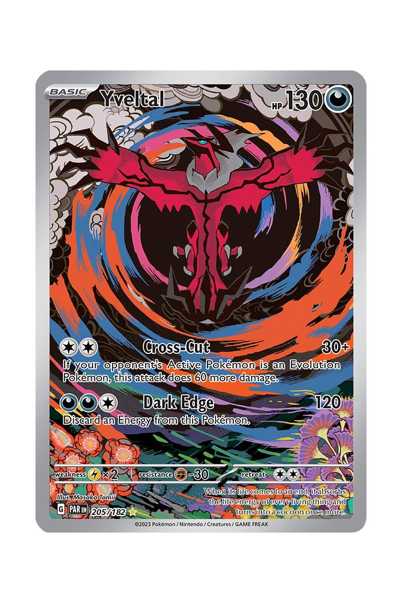 Pokémon Yveltal 205/182 Full Art - Pokemon kort - Regnbue- eller guldkort - Pocket Monster.