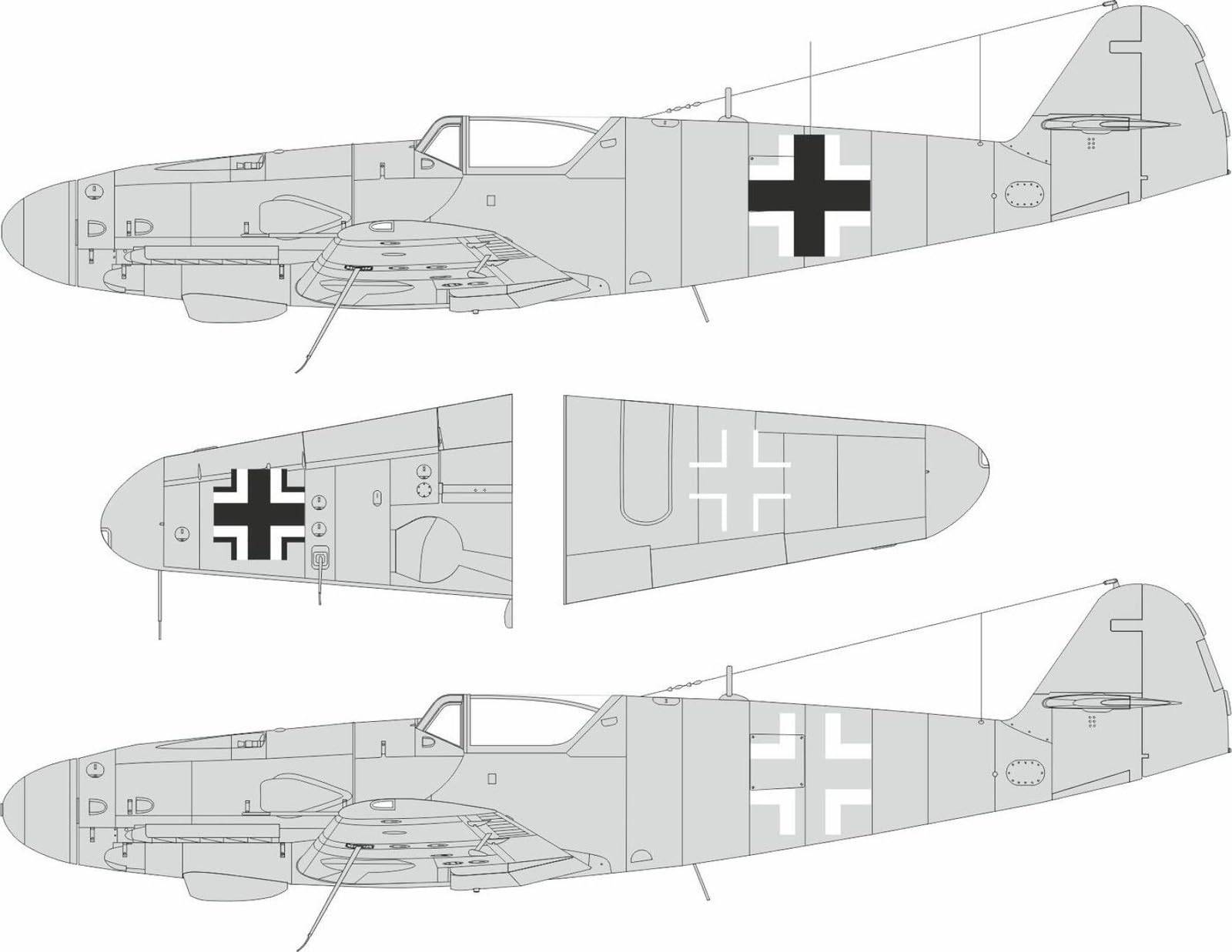 Eduard Messerschmitt Nationality Marking Paint Masking Stickers Plastic Model Kit Masking Stickers EDULX011 1/24 Bf109G-5/6 (for Airfix) (Airplane)