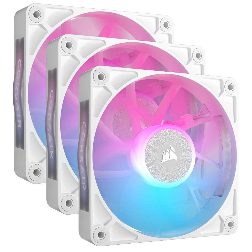 RX RGB Series, iCUE LINK RX120 RGB White, 120mm Fan, Triple Pack