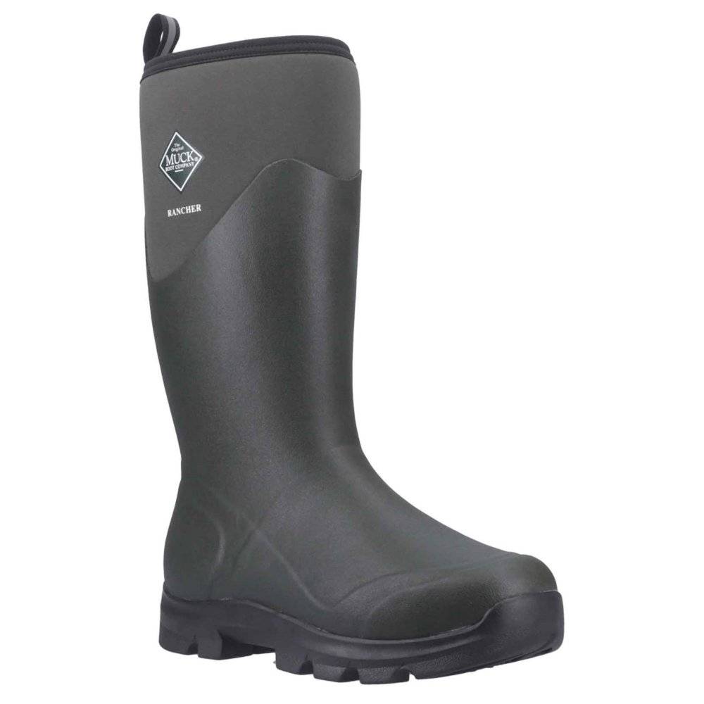 Muck Boot Rancher Mens Wellingtons Colour: Dusty Olive/Black, Size: 14