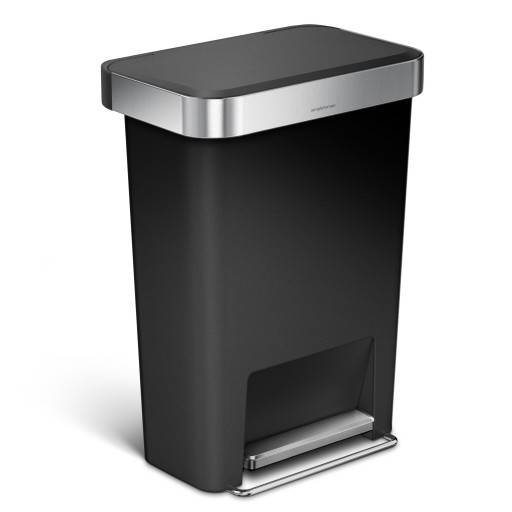 Simplehuman affaldsspand, 45 liter, pedal, sort plastik