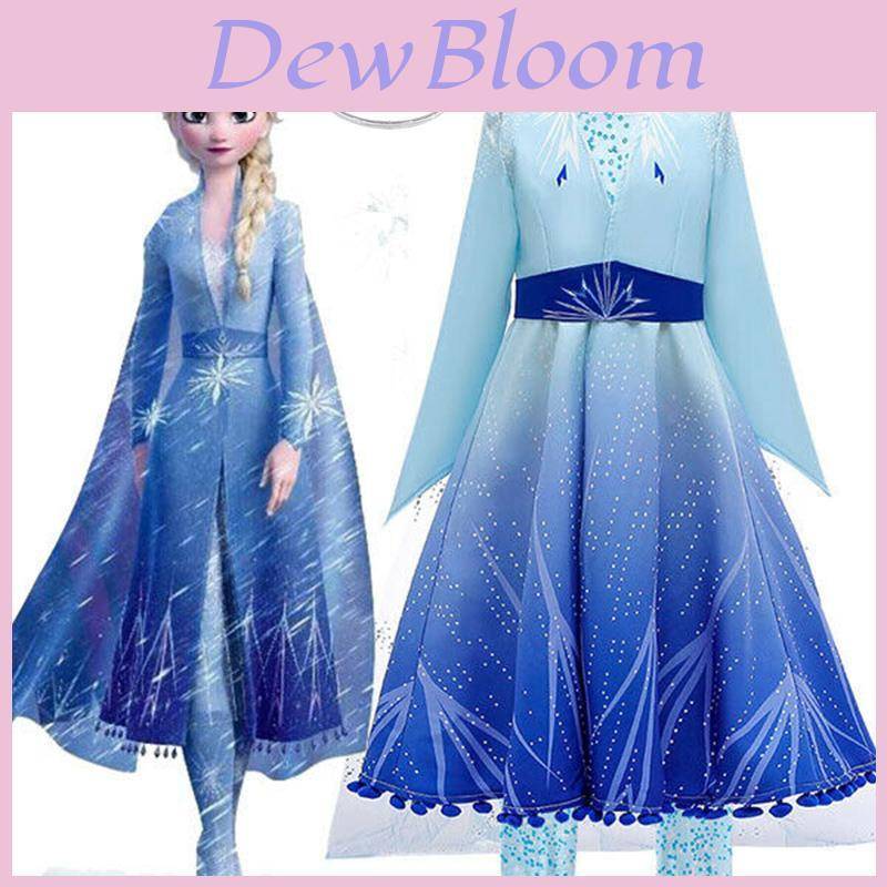 Frost 2 Elsa Snödrottning Anna Barn Cosplay Kostym Elegant Prinsessklänning För Flickor 120cm black