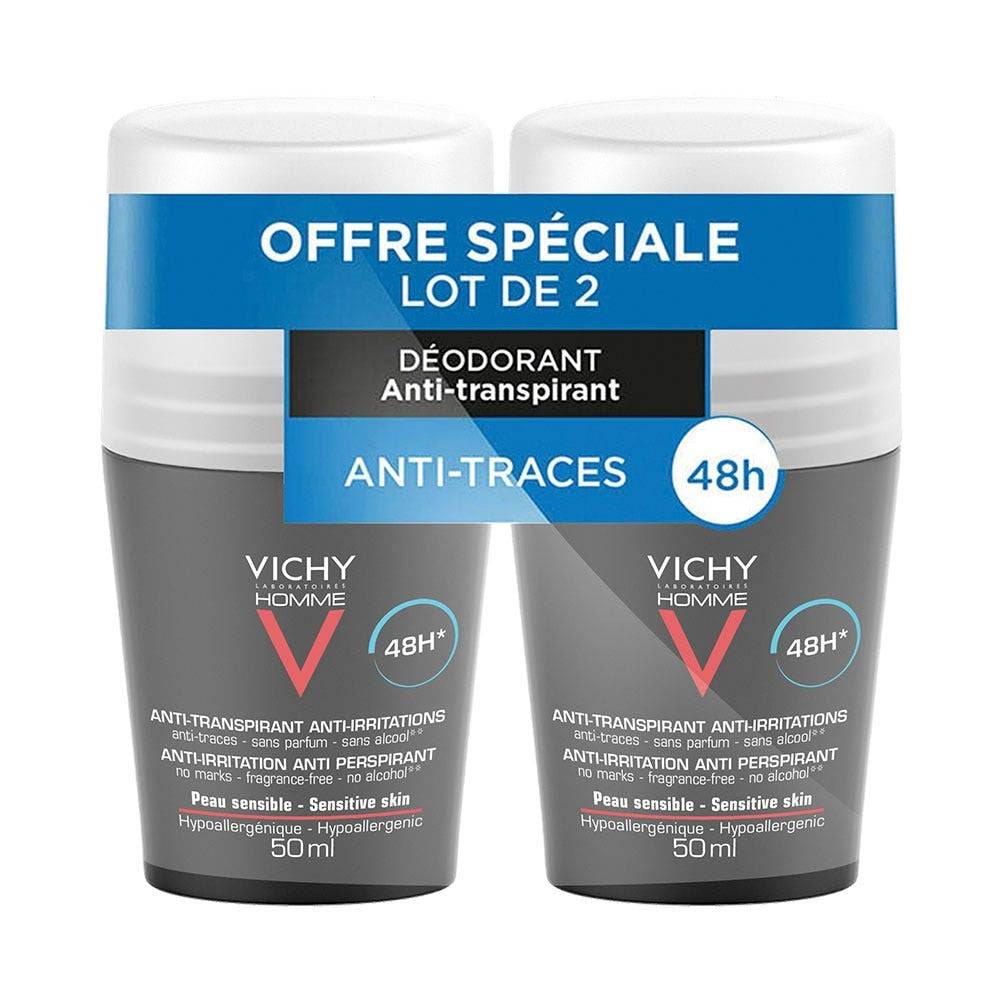 Vichy Man Deodorant Antiperspirant 48h Känslig Hud Kula 2x50ml
