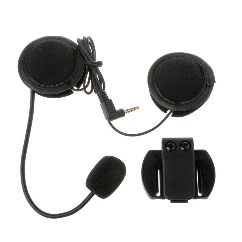 Motorcykel hörlurar högtalare intercom tillbehör 3.5mm jack plug & clip för v4 v6 biltillbehör