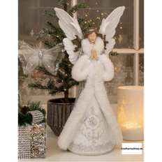 Bedende Engel Sølv 37 cm - Engle figurer - GodKarmaShop