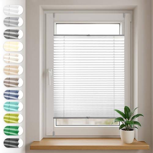 Sonello Plisségardin Veckade rullgardiner med klämfästen utan borrning 65cm x 160cm grå Klemmfix Plissee persienner rullgardin för fönster och dörr sol- och insynsskydd veckad rullgardin Easyfix