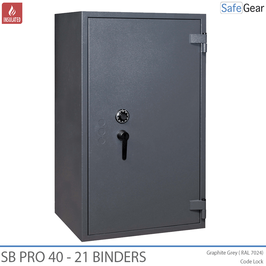 SB Pro 40 - Brandsikkert dokumentskab (21 Ringbind) - Lysegrå - Kodelås MLBR5010.