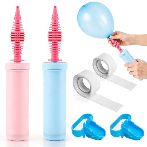 Luftballonpumpe Hand 2er Pack, Ballonpumpe mit Zubehör
