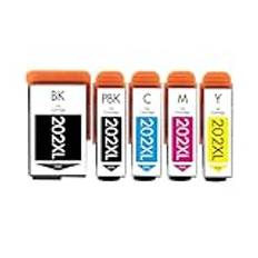 Cartridgeify 202 XL kompatibel med Epson 202 202XL bläckpatroner multipack (5er-pack), för Expression Premium XP-6000 XP-6005 XP-6100 XP-6105 XP6000 XP6005 XP6100 XP6105