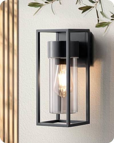 EDISHINE Wandleuchte Innen & Außen, E27, IP44 Wasserdicht, Schwarz